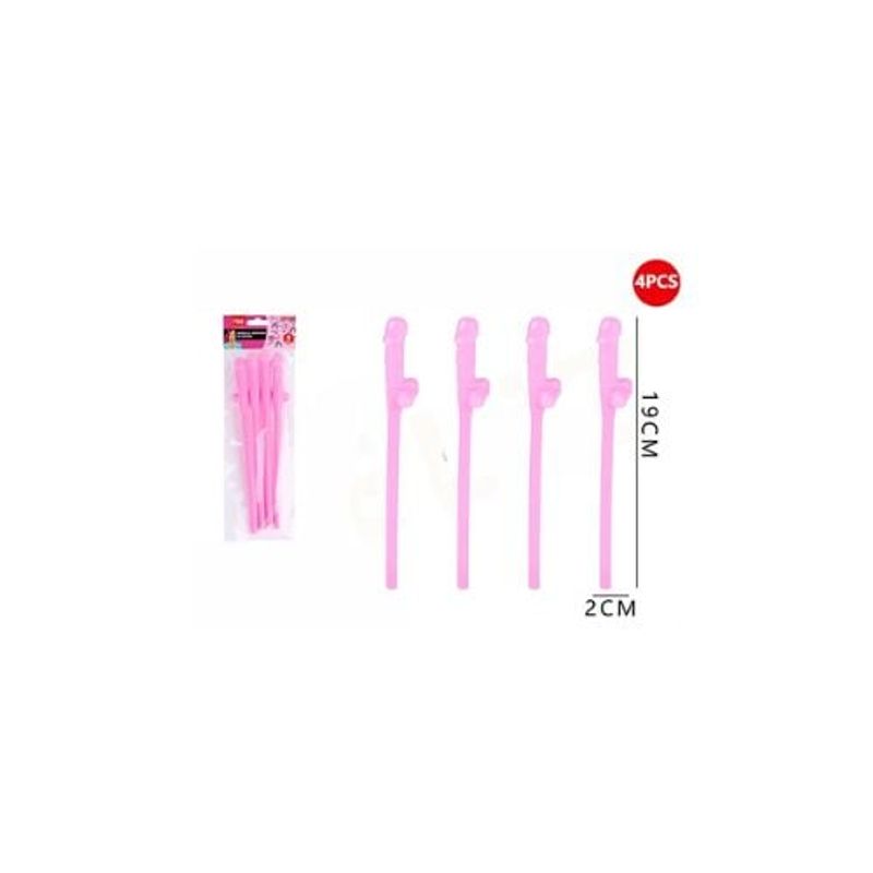 GENERICO - Bombilla Despedida De Soltera Rosa 2x19 Cm 4 Pcs
