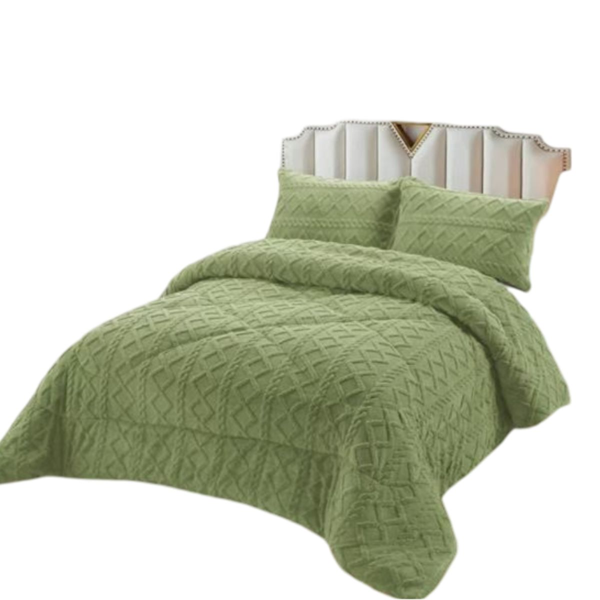 GENERICO - PLUMON CHIPORRO PARA INVIERNO TRENZADO KING - SUPER KING VERDE