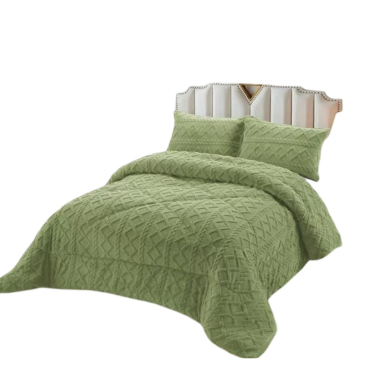 GENERICO - PLUMON CHIPORRO PARA INVIERNO TRENZADO KING - SUPER KING VERDE