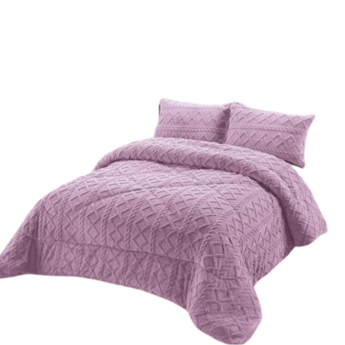 GENERICO - PLUMON CHIPORRO PARA INVIERNO TRENZADO KING - SUPER KING MORADO