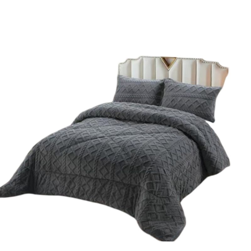 GENERICO - PLUMON CHIPORRO PARA INVIERNO TRENZADO KING - SUPER KING GRIS