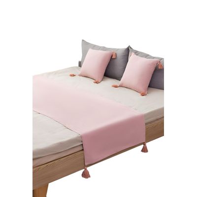 Imagen 2 del producto JUEGO DE PIECERA DE CAMA CON 2 FUNDAS MODELO LINO ROSADO