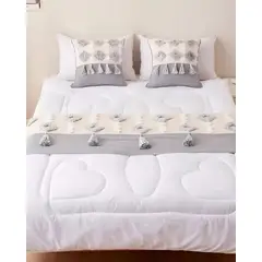 GENERICO - JUEGO DE PIECERA DE CAMA CON 2 FUNDAS MODELO BOHO
