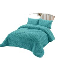 PLUMON CHIPORRO PARA INVIERNO TRENZADO 2 PLAZAS TURQUESA