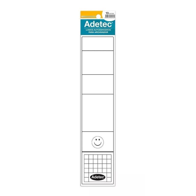 ADETEC - Lomos Autoadhesivos Para Archivador Ancho 10 Unidades