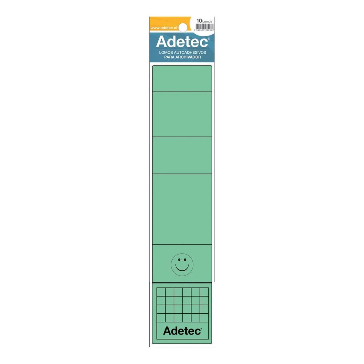 ADETEC - Lomos Autoadhesivos Para Archivador Ancho 10 Unidades