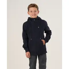 POLEMIC - Poleron escolar Franela Full cierre y gorro Talla 6 a 10