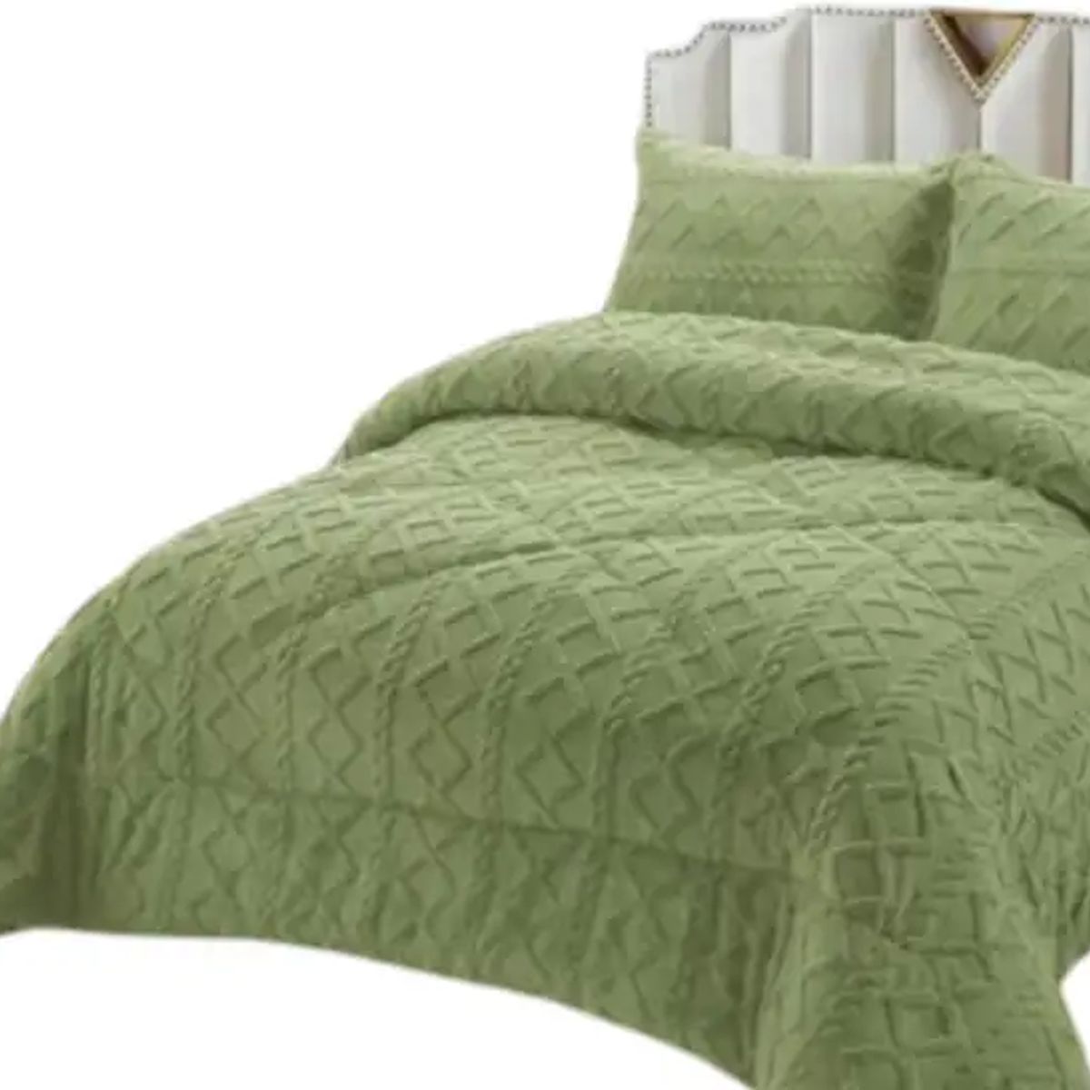 GENERICO - PLUMÓN CHIPORRO PARA INVIERNO TRENZADO 2 PLAZAS VERDE