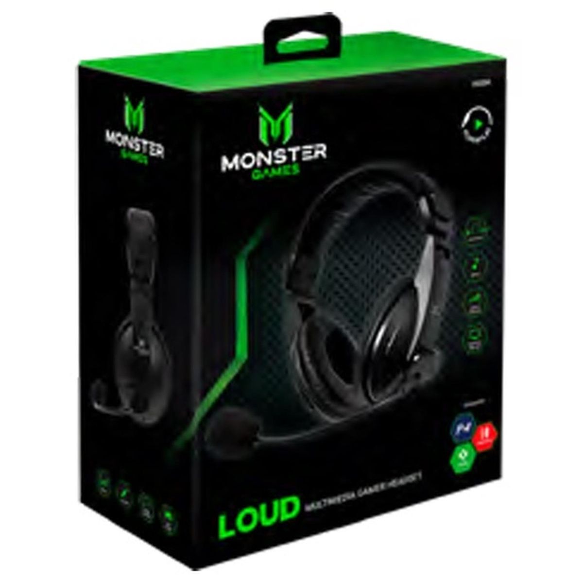 MONSTER GAMES - HEADSET GAMER LOUD BLACK MONSTER