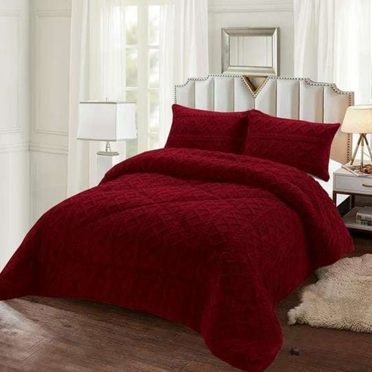 GENERICO - PLUMÓN CHIPORRO INVIERNO TRENZADO KING - SUPER KING BURDEO