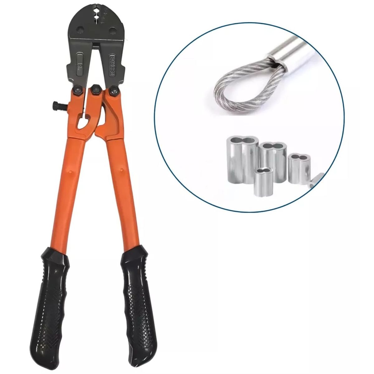 KENDO - Alicate Aprieta Terminales Casquillos Para Cable De Acero Kendo