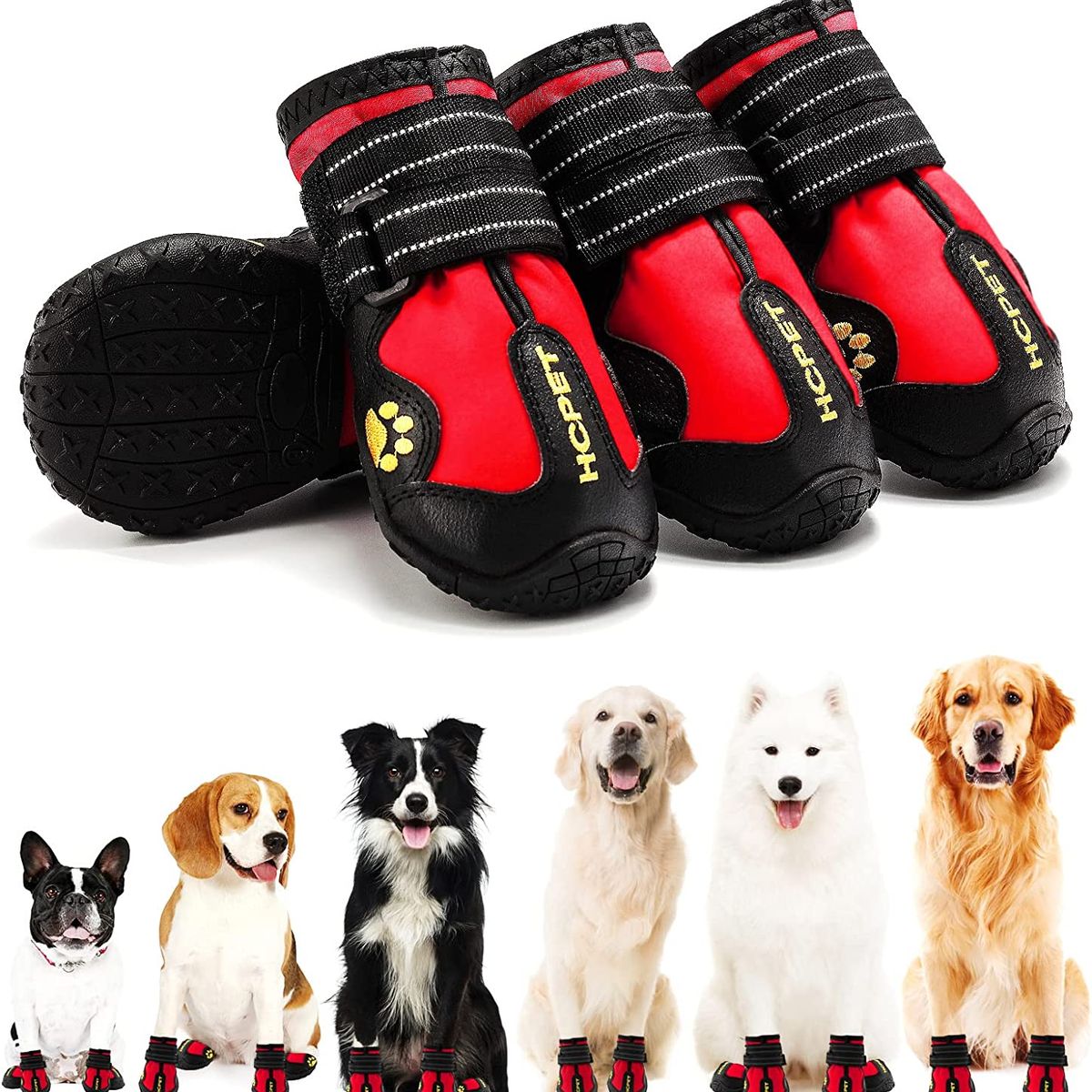 LERNEN - Zapatos Impermeables y Reflectantes Para Perros Talla 5