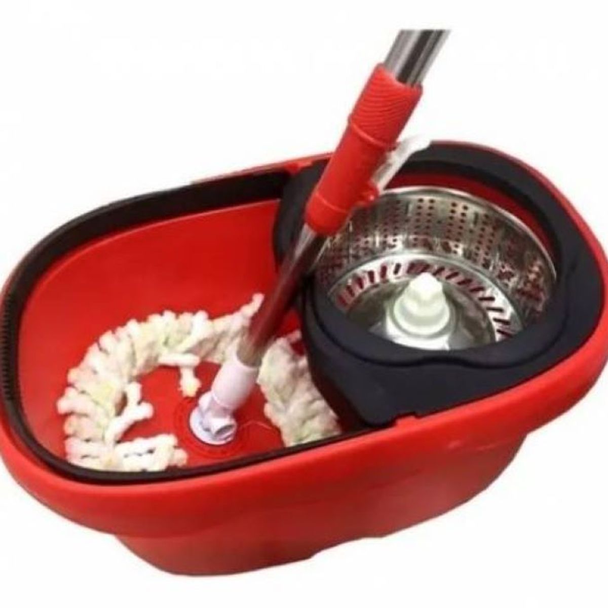 GENERICO - TRAPEADOR GIRATORIO MOPA 360° PLASTICO ROJO Y METÁLICO