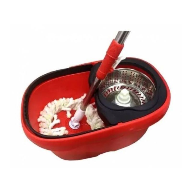 GENERICO - TRAPEADOR GIRATORIO MOPA 360° PLASTICO ROJO Y METÁLICO
