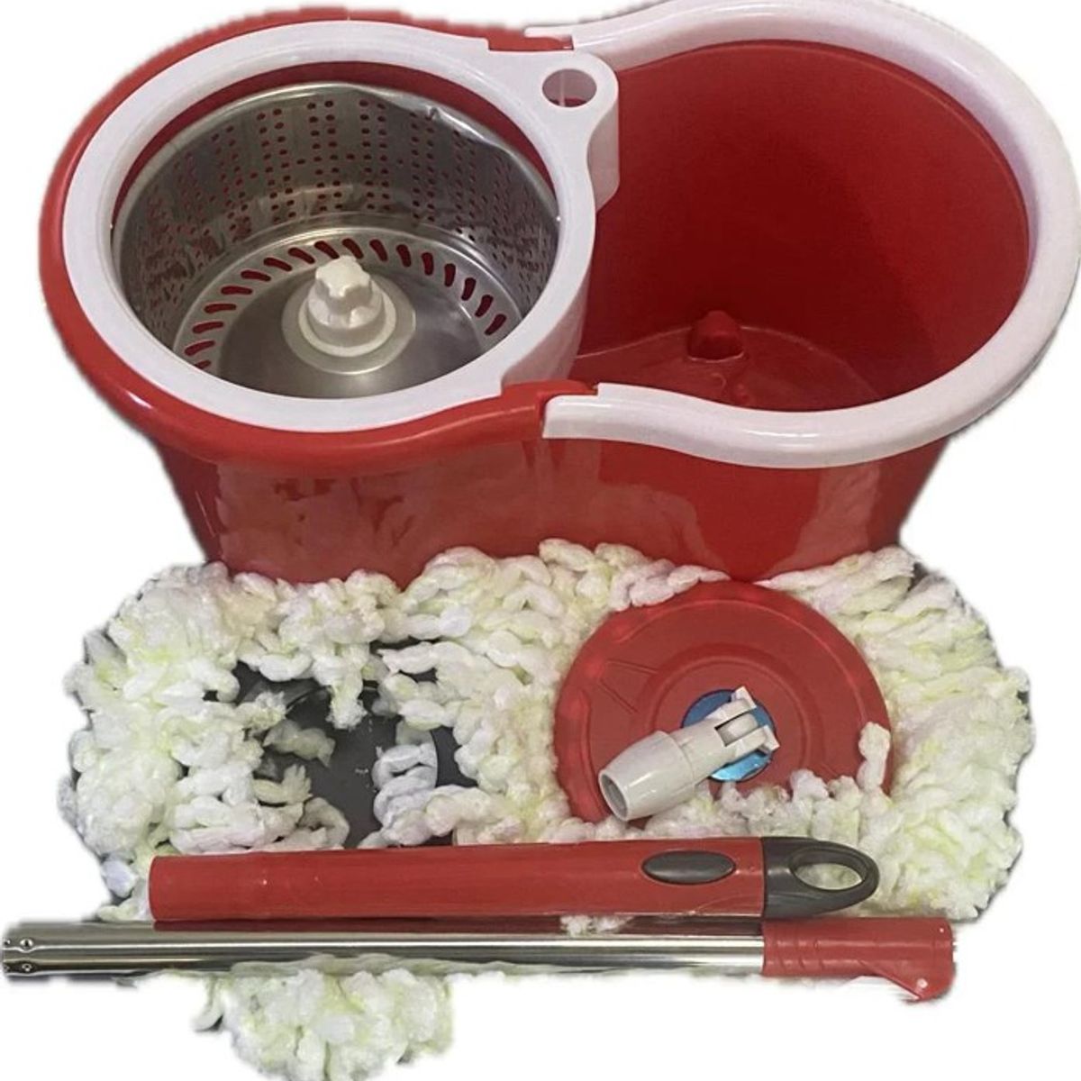 GENERICO - TRAPEADOR GIRATORIO MOPA 360° PLASTICO ROJO Y METÁLICO