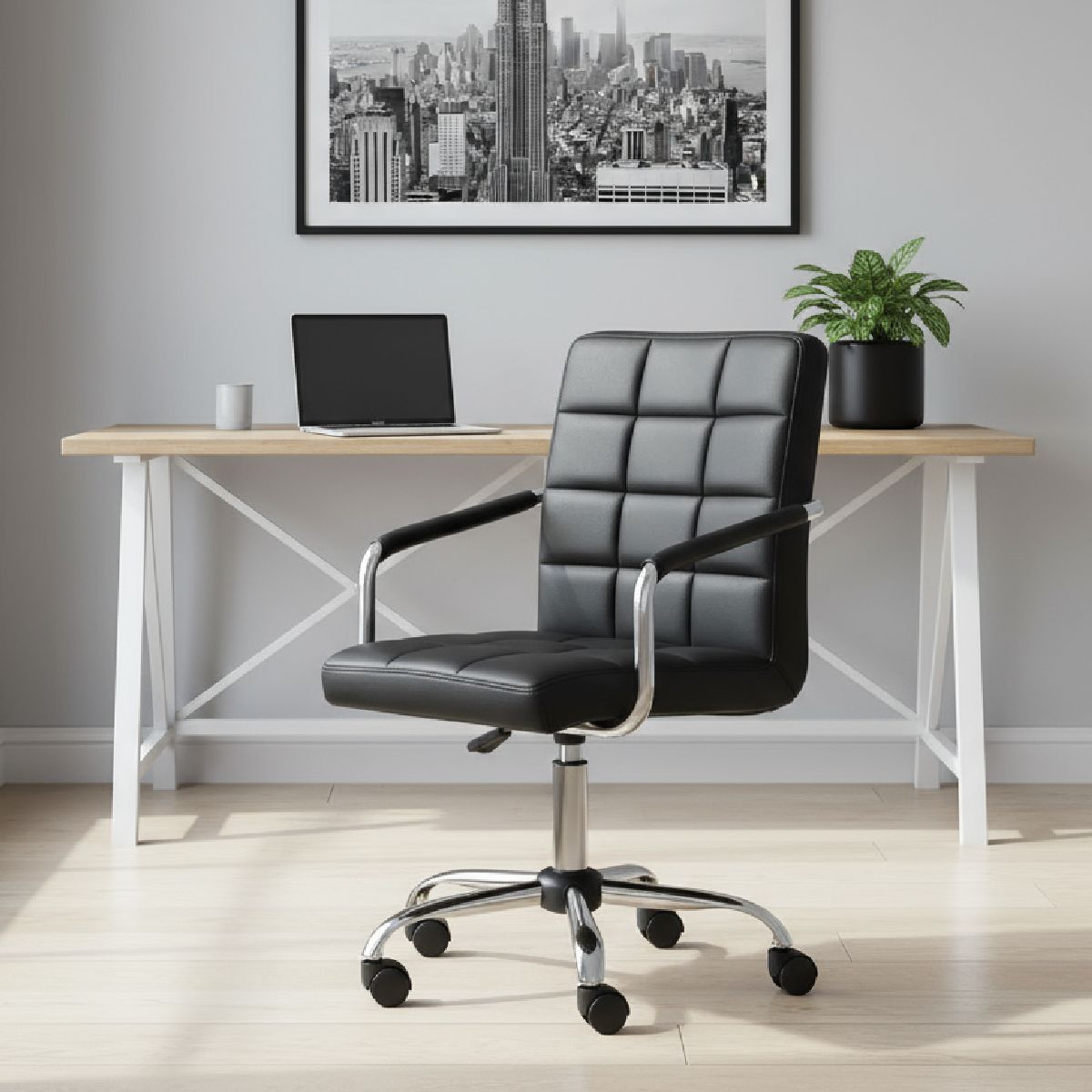 RD - Silla Oficina RD Sillon Escritorio PC Regulable Ejecutivo Negro