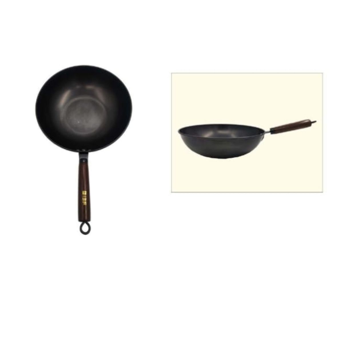 GENERICO - Sarten De Cocina De Hierro 32Cm Mango De Madera Wok