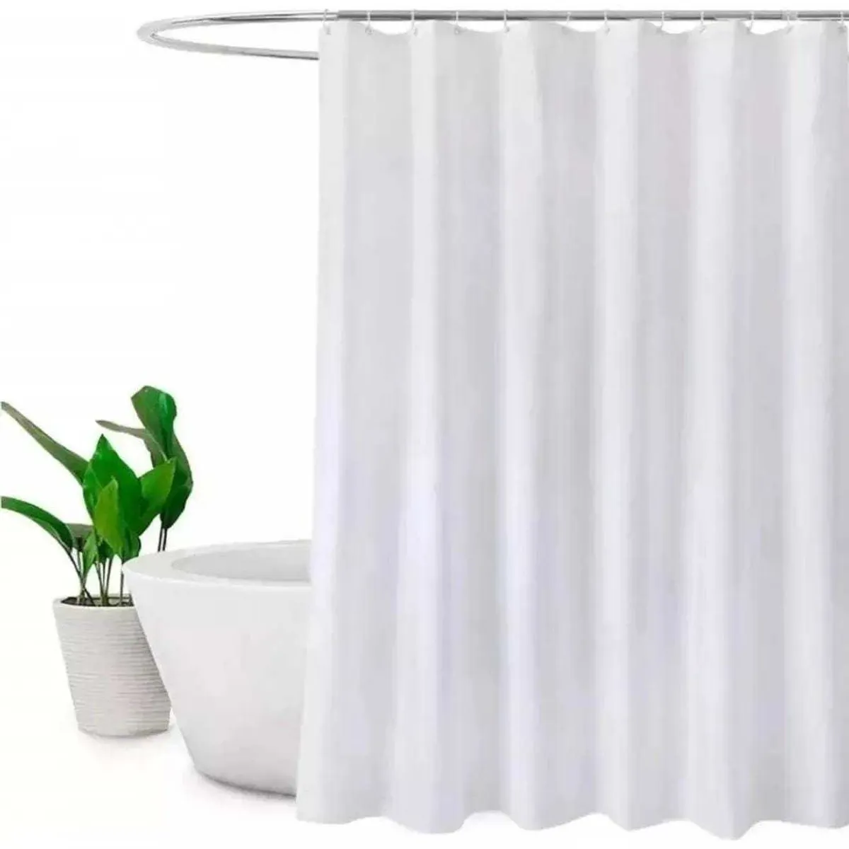 GENERICO - CORTINA DE DUCHA BLANCA 180x180CM IMPERMEABLE