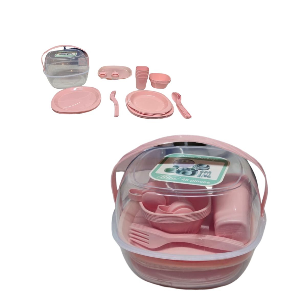 GENERICO - Set Vajilla Portátil Plástico Para Picnic ó Exteriores 48 Piezas