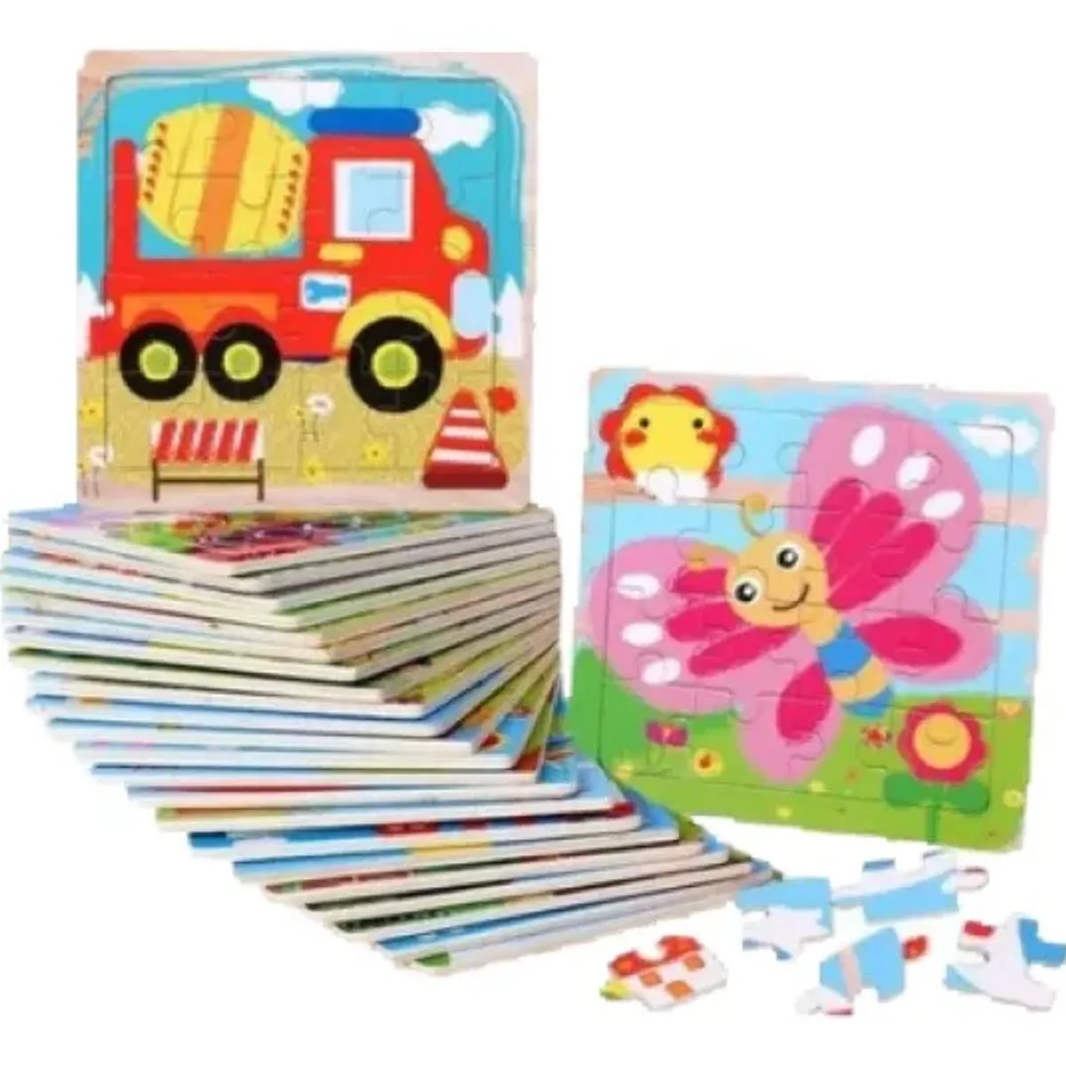 MUNDO MAGIA - Rompecabezas Madera Para Niños Pack 10puzzles