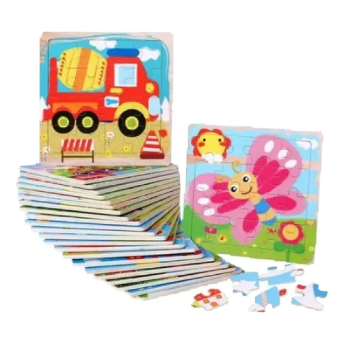 MUNDO MAGIA - Rompecabezas Madera Para Niños Pack 10puzzles