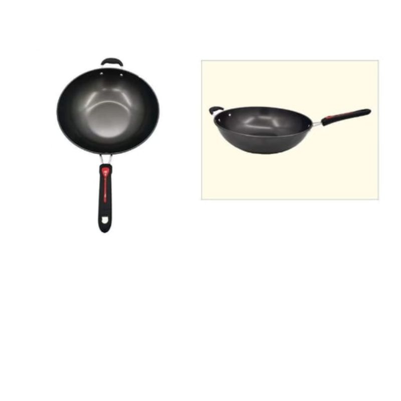 GENERICO - Sarten De Cocina De Aluminio 35Cm Mango De Plastico Wok