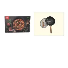 GENERICO - Sarten Work De Cocina Con Tapa De Vidrio 30Cm Mango Madera