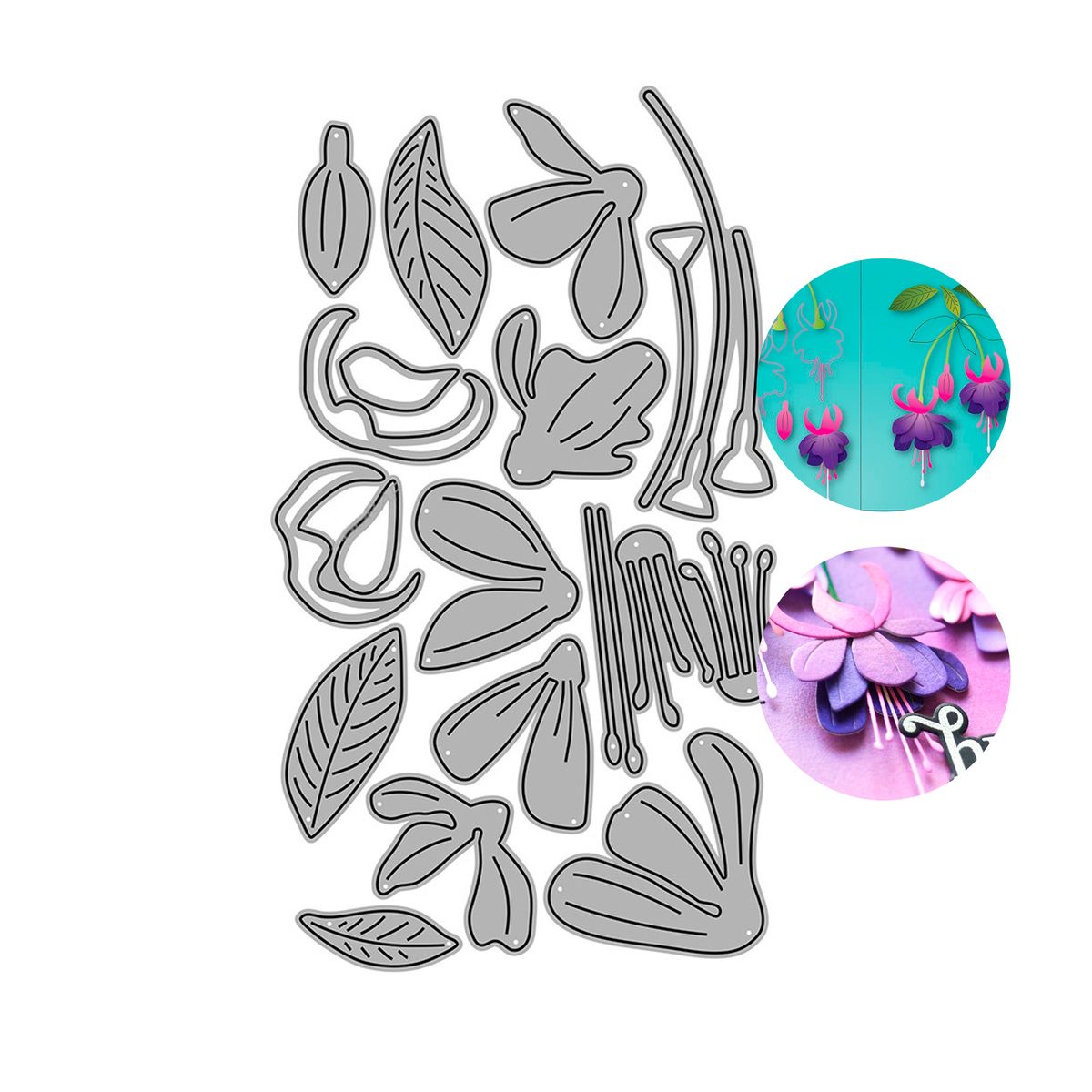 GENERICO - Troquel De Corte Metalico Hojas Tallos Flores Plantilla