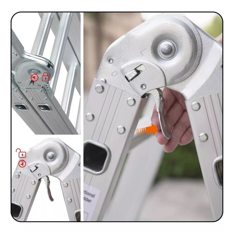 GENERICO - Escalera Aluminio Plegable 3x4 12 Peldaños Metalicas 3.4mt