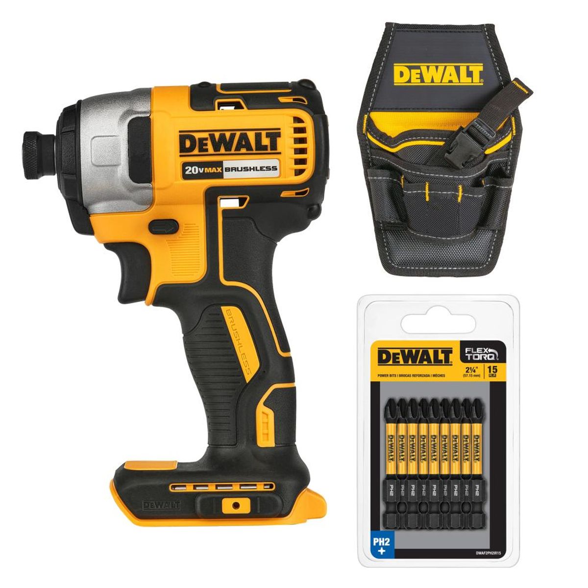 DEWALT - Kit Dewalt Dcf7871 Atornillador Impacto 20v+ Bolso + Punta
