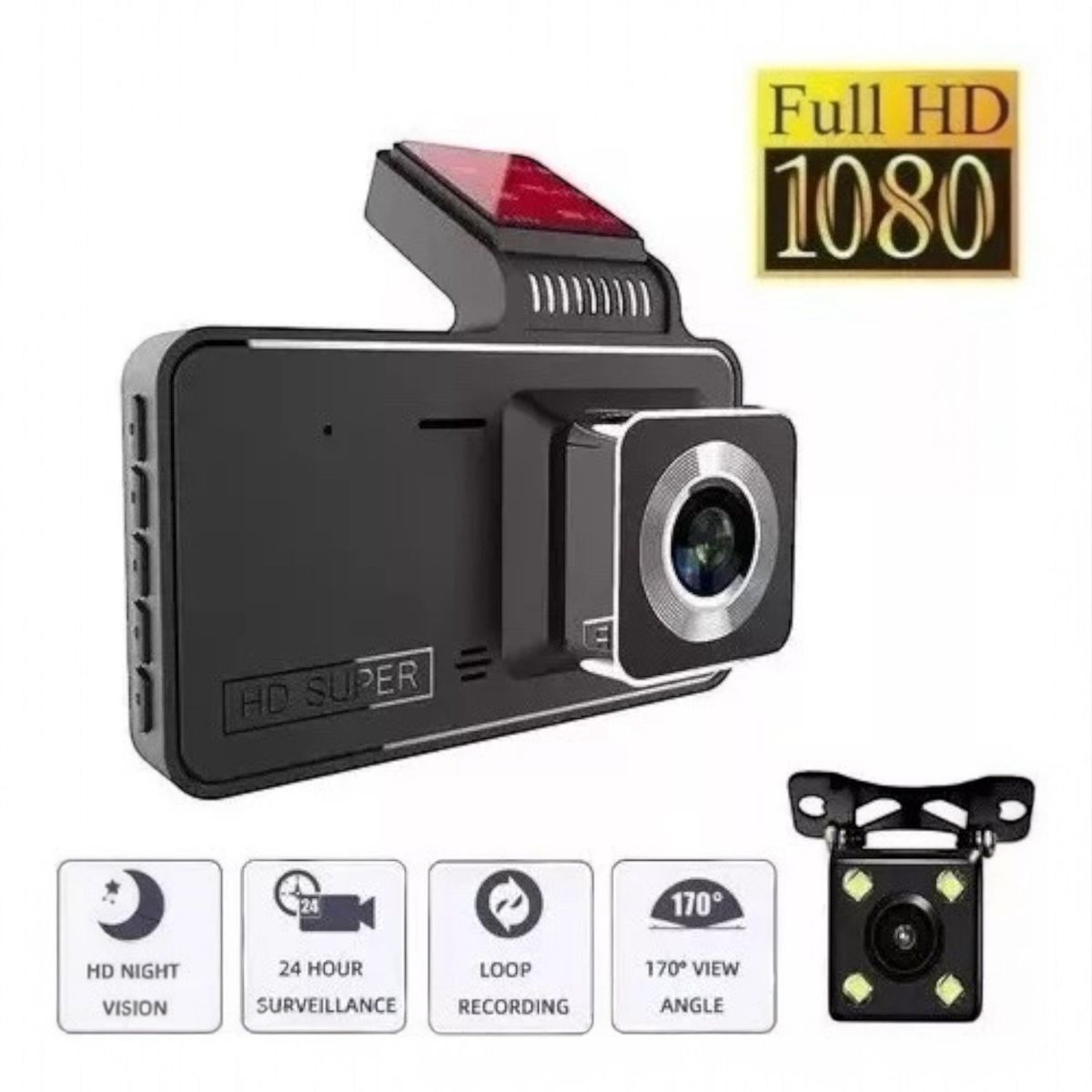 GENERICO - Cámara Frontal  Retroceso Auto Seguridad Noct Full Hd Nueva