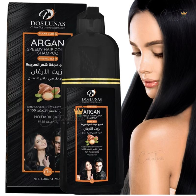 GENERICO - Shampoo Colorante Tinte Rápido Cubre Canas Larga Duración Negro 420ml