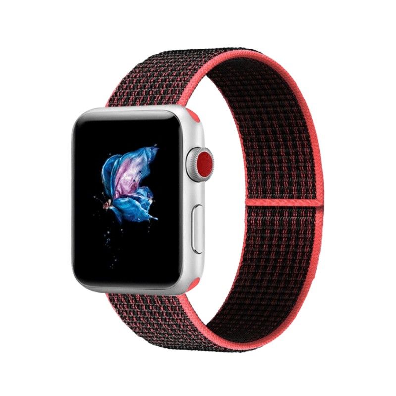 PINEAPPLESTORE - Pulsera para Apple Watch Nylon Negro Fucsia 42-44-45-49mm