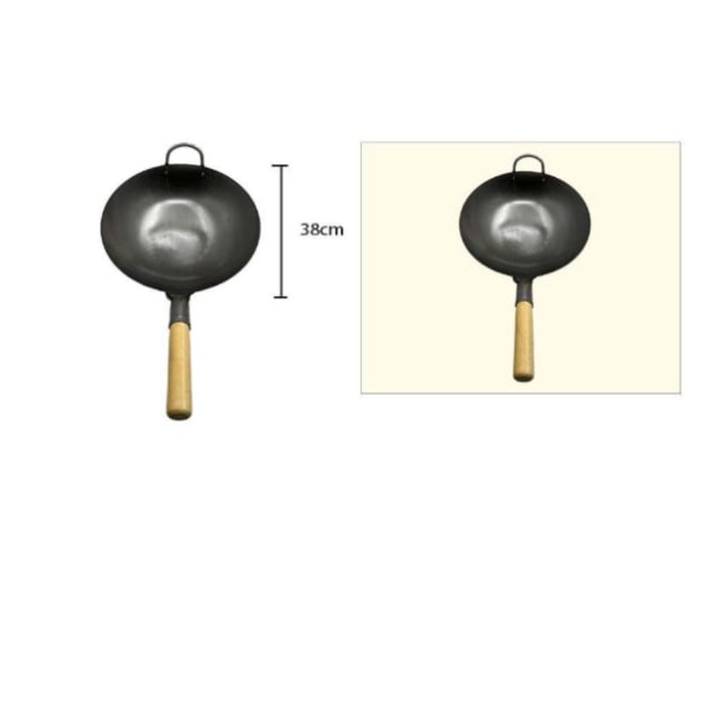 GENERICO - Sarten Aluminio De Cocina 38Cm Mango De Madera