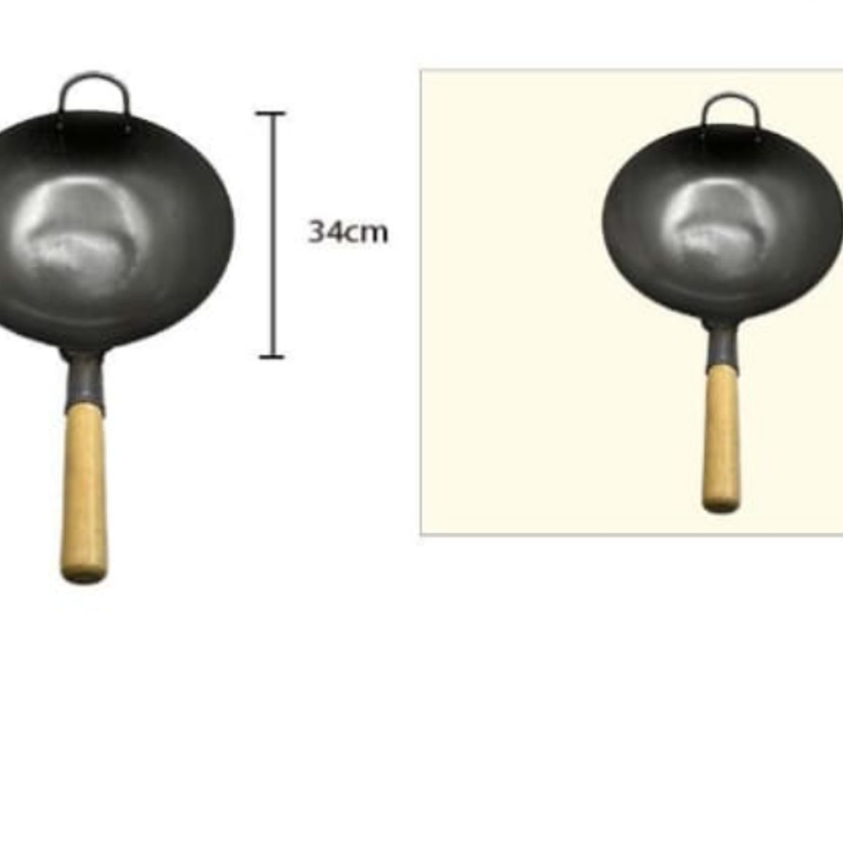 GENERICO - Sarten Aluminio De Cocina 34Cm Mango De Madera