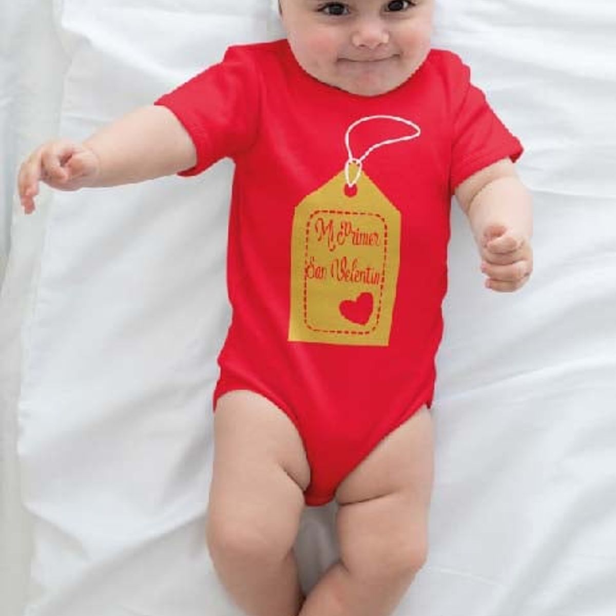 GENERICO - PILUCHOS BODY DE BEBE MI PRIMER SAN VALENTIN ETIQUETA