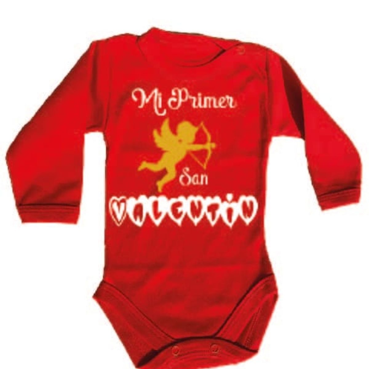 GENERICO - PILUCHOS BODY DE BEBE ML MI PRIMER SAN VALENTIN CUPIDO