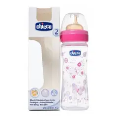 CHICCO - Mamadera Well Being 250ml 2m+ Fuccia