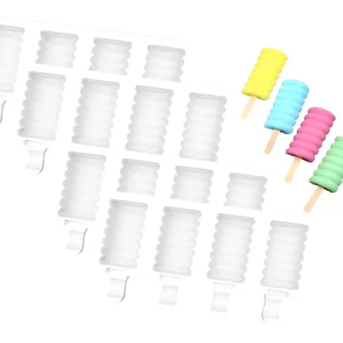 PASTELERIUSCL - X4 Molde Helado Silicona Molde Helados Molde Paletas Mini395