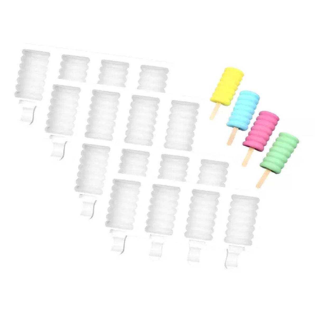 PASTELERIUSCL - X4 Molde Helado Silicona Molde Helados Molde Paletas Mini395