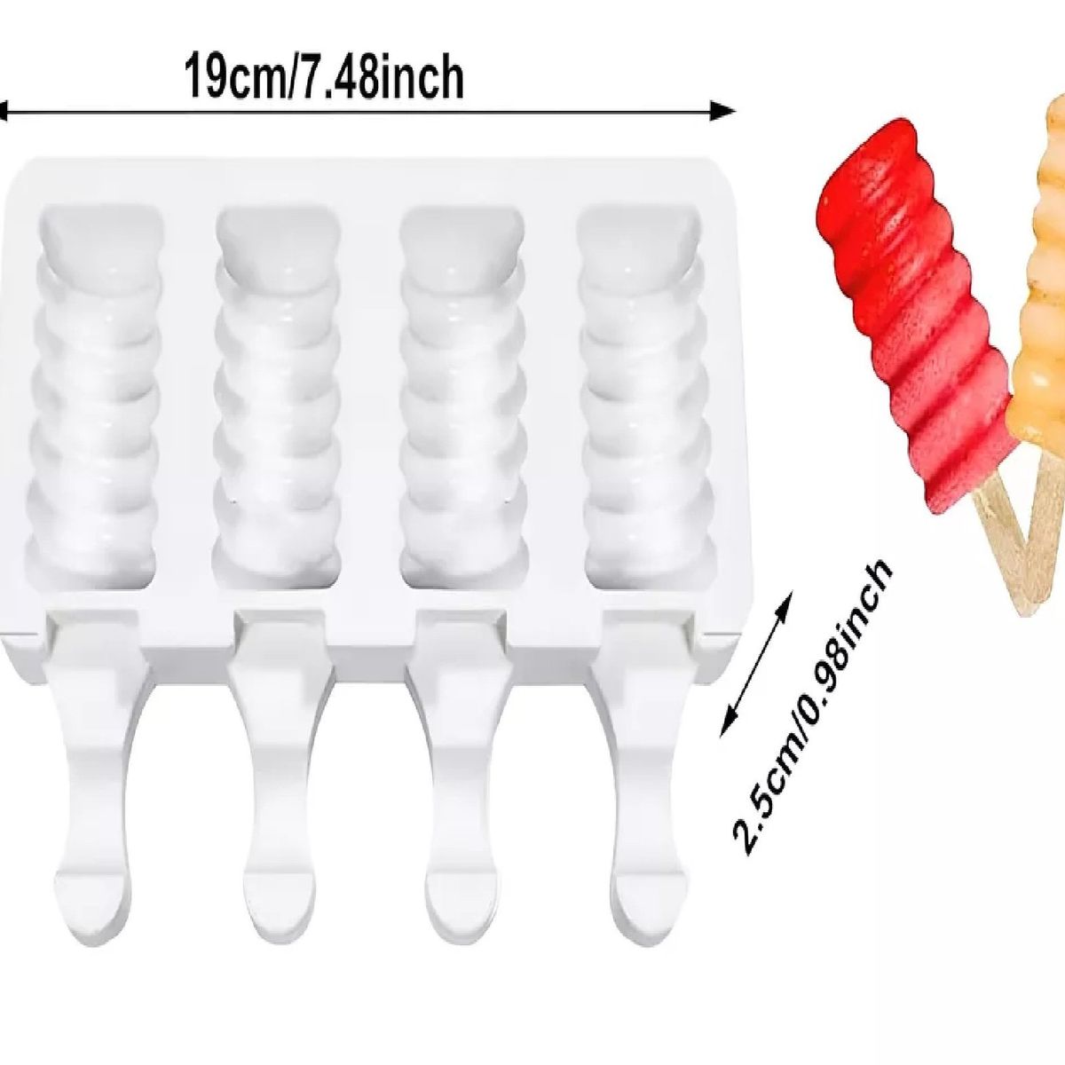 PASTELERIUSCL - X4 Molde Helado Silicona Molde Helados Molde Paletas Mini395