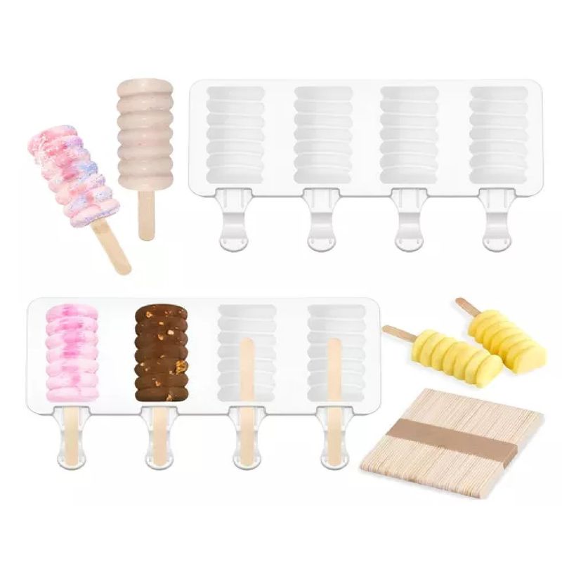 GENERICO - X2 Molde Helados Molde Helado Silicona Molde Paletas Mini395