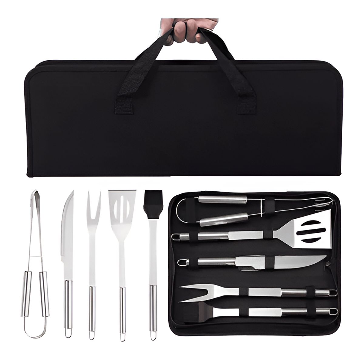 GENERICO - Set Parrillero Herramientas Profesional Para Asado Estuche