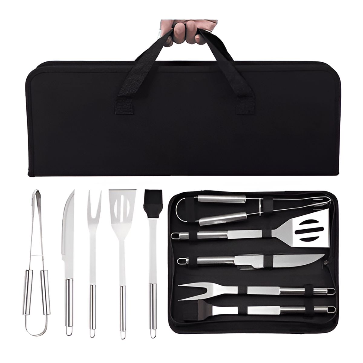 GENERICO - Set Parrillero Herramientas Profesional Para Asado Estuche