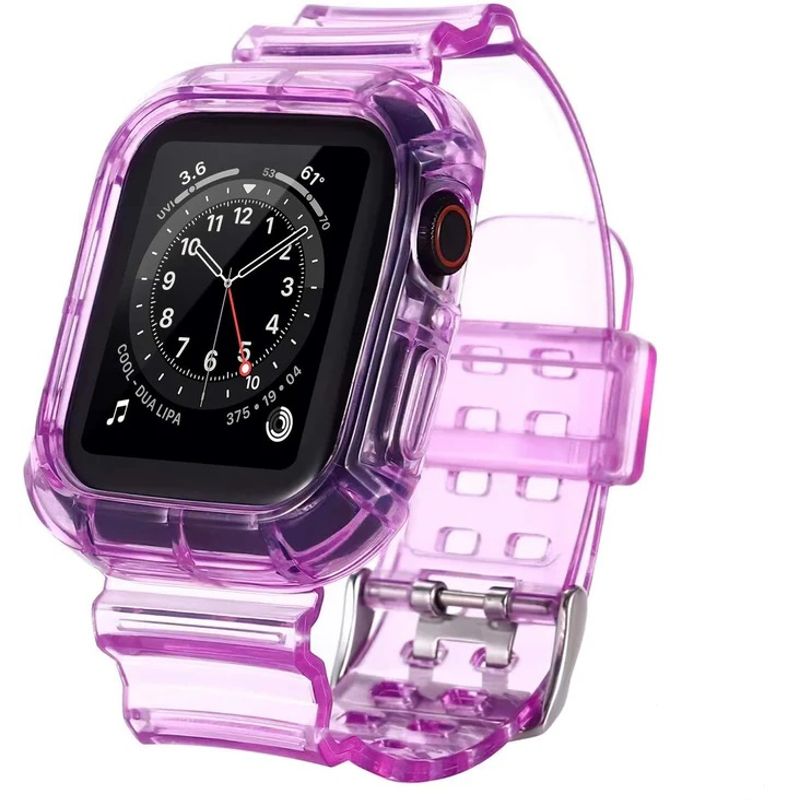 GENERICO - Carcasa con Correa Morada  para Apple Watch 38/40/41 mm serie de 1 a 7