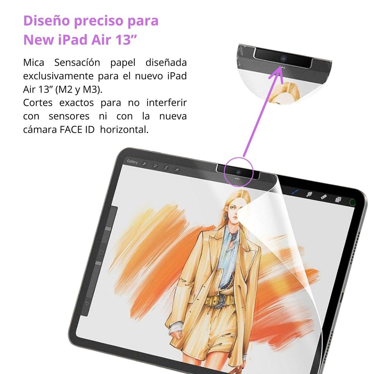 GENERICO - Mica Sensación Papel Para iPad Air 13 M2 Kit Instalación