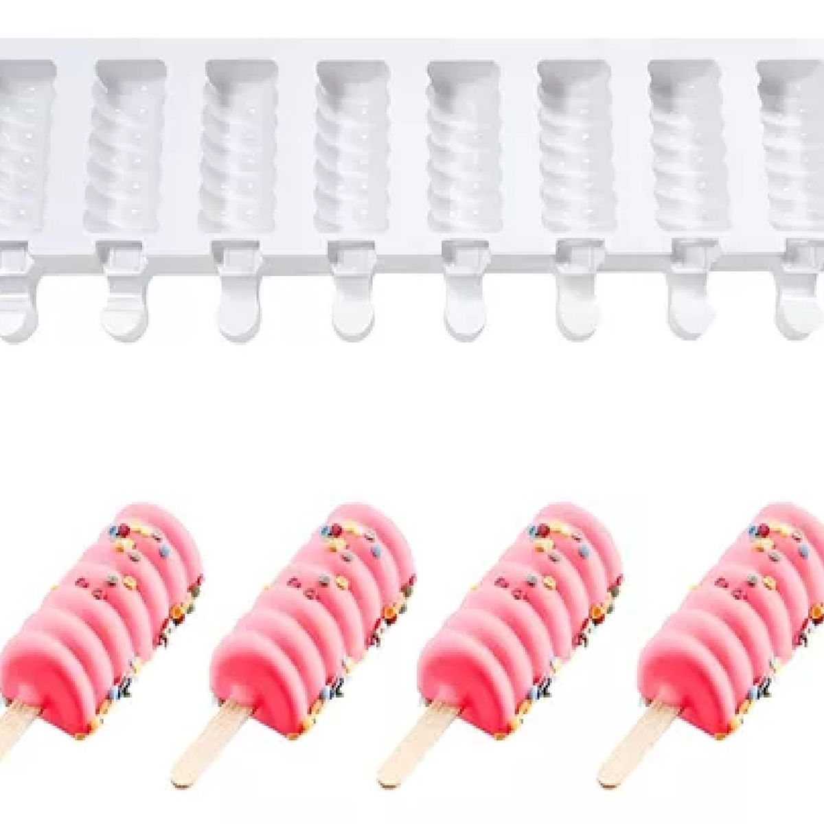 PASTELERIUSCL - Molde Helado Silicona Molde Helados Moldes Paletas Espiral