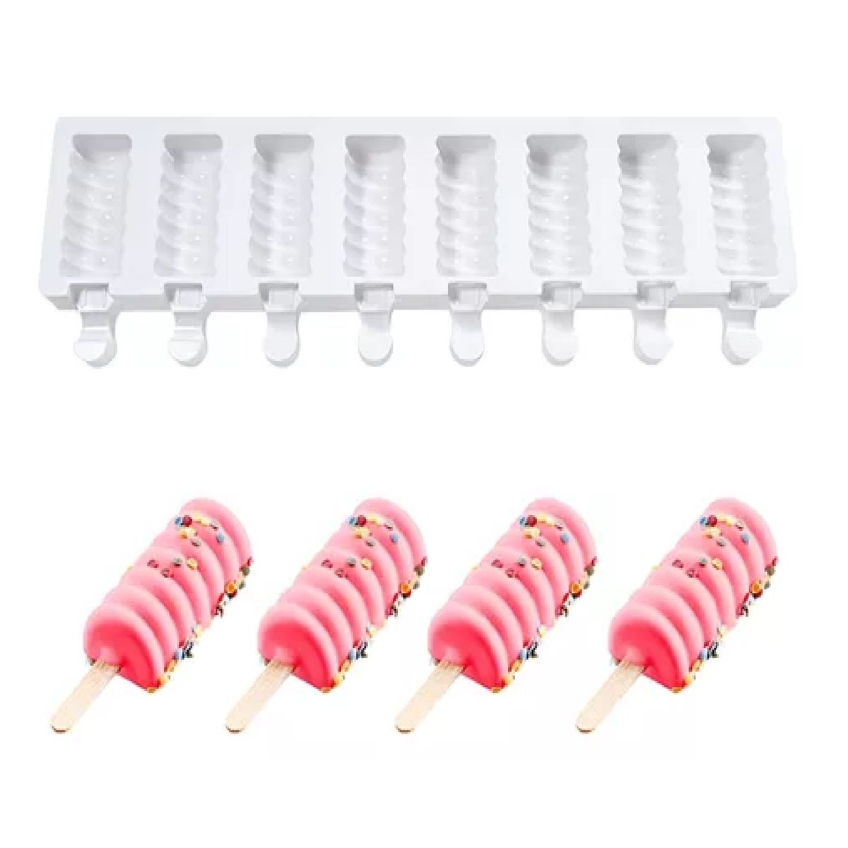 PASTELERIUSCL - Molde Helado Silicona Molde Helados Moldes Paletas Espiral