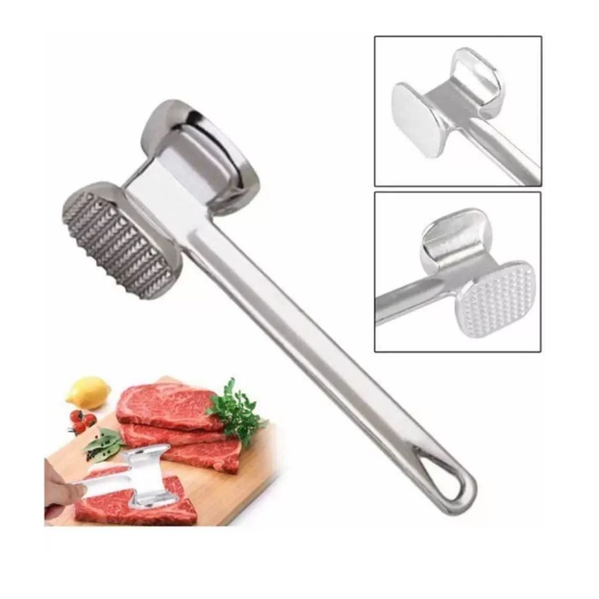 GENERICO - Martillo Ablandador De Carne Acero Inoxidable