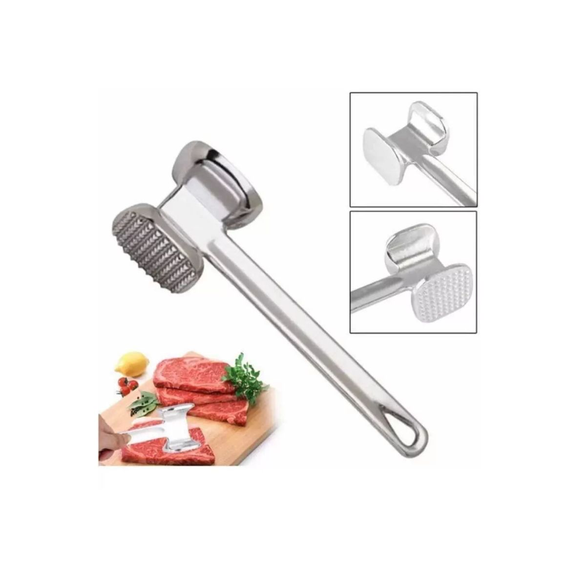 GENERICO - Martillo Ablandador De Carne Acero Inoxidable